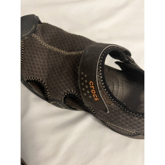 Crocs‎ Sandal Swiftwater Fisherman Deck Water Sport Mesh Espresso Shoe Mens Sz 9 - Picture 6 of 6